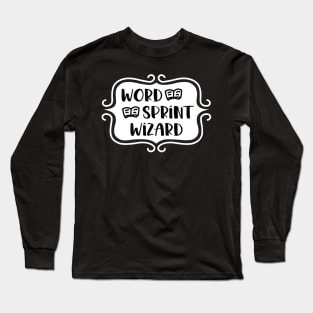 Word Sprint Wizard - Retro Writing Typography Long Sleeve T-Shirt